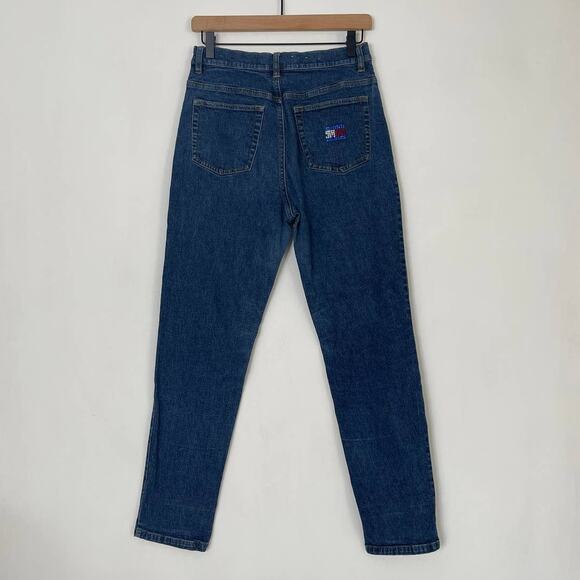 Vintage 90s Tommy Hilfiger Dark Wash High Rise Tapered Mom Jeans Women's Size 8 - Picture 2 of 8